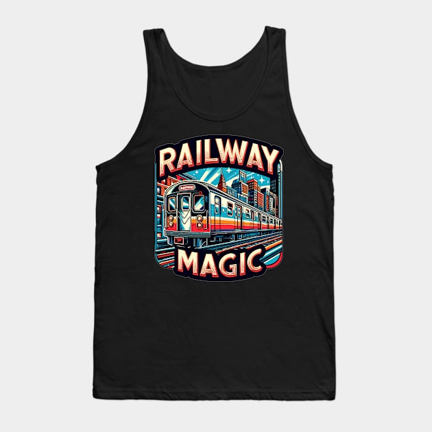 Subway Train, Railway Magic Tank Top by Vehicles-Art